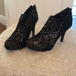 Lace and Sparkle Ankle Booties